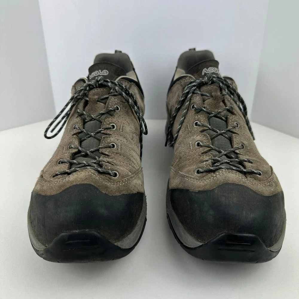 Asolo Mens Gore-Tex Hiking Shoes Brown Suede Vibram Waterproof Trail Low Top 14